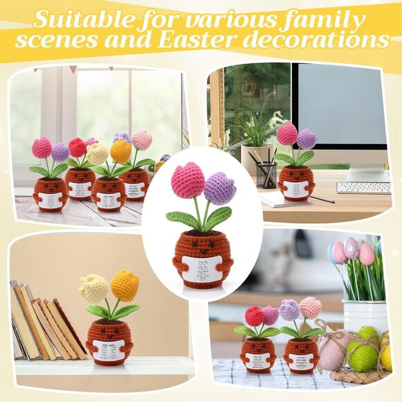 Christian Gifts for Women Handmade Crochet Flowers with Bible Verse Inspirationa - Picture 7 of 7